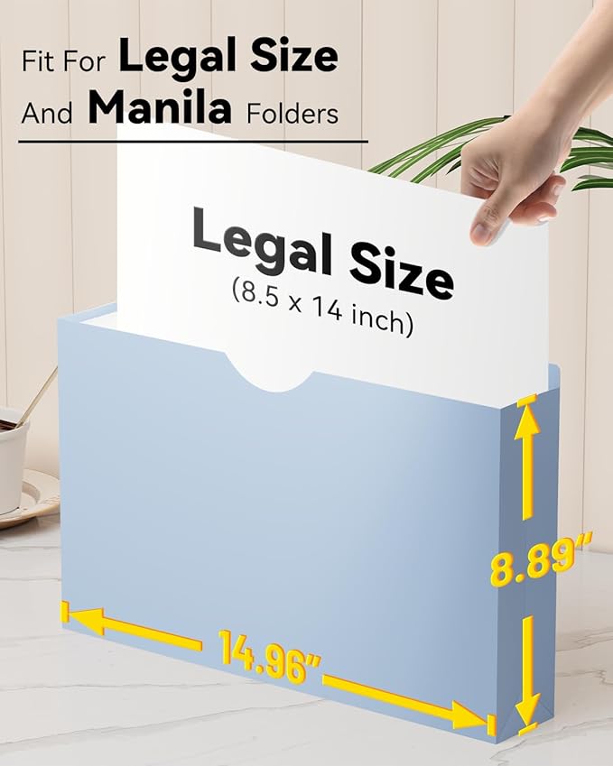 ANSOOK Plastic Manila File Jackets & File Pockets,Extra Capacity 2" Legal Size Manila Job File Folder,12 Pack Expansion Project File Jackets,Heavy Duty Legal File Cabinet Folder with Straight Cut Tab