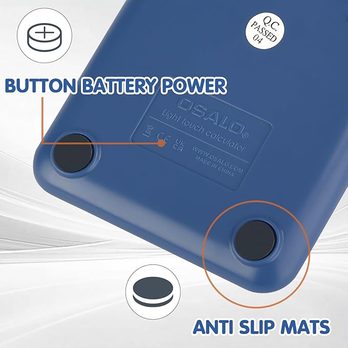 Pendancy Small Desk Calculator Cute, 12 Digit LCD Display, Basic Function, Auto-Sleep, 4.7"x2.9" Pocket-Sized Design Handheld Calculators Desktop, for Office, School, Business & Travel(OS-P1 Blue)