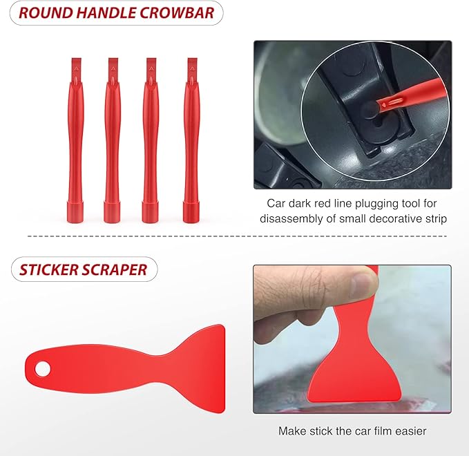 Nilight Trim Removal Tool 102 Pcs, Auto Push Pin Bumper Retainer Clip Set Fastener Terminal Remover Tool Round Handle Crowbar Kit Car Panel Radio Removal Auto Clip Pliers