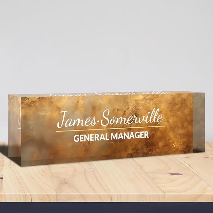 Desk Name Plate Personalized, Custom Name Plate for Desk, Acrylic Desktop Accessories, Office Gift & Decor for Women Men, Teacher Nurse Boss Employee Appreciation Gifts