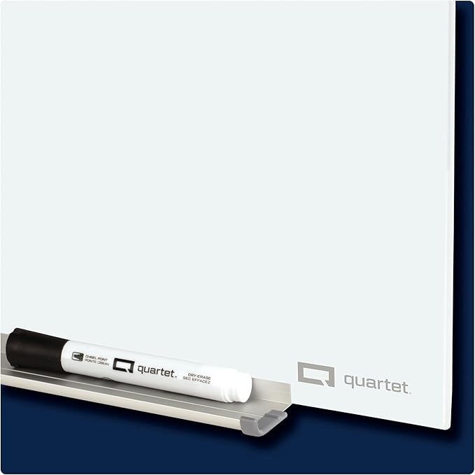 Quartet Magnetic Glass Dry Erase White Board, 6' x 4' Anti-Glare Whiteboard for Wall, InvisaMount Frameless, White (Q017147F02IMW)