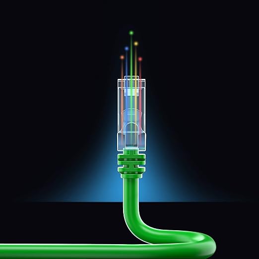 Maximm Cat 6 Ethernet Cable 8 ft (20-Pack) - High-Speed LAN Cable, Internet Cable, Patch Cable, and Network Cable - UTP, 10Gbps, 550MHz Ethernet Cord - Green