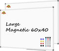 Lockways Dry Erase Board 60 x 40 Inch, Large Magnetic White Board Pack of 2, Aluminium Frame Whiteboard with Marker Tray for School, Office and Home