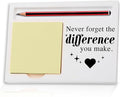 Never Forget The Difference You Make Sticky Note Holder, Thank You Appreciation Gift for Friends Midwife Team Nurse Colleagues Mentor Work Friend Teacher Wood Self-Stick Note Pad Holders ZBA9