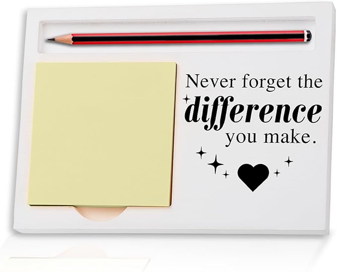 Never Forget The Difference You Make Sticky Note Holder, Thank You Appreciation Gift for Friends Midwife Team Nurse Colleagues Mentor Work Friend Teacher Wood Self-Stick Note Pad Holders ZBA9