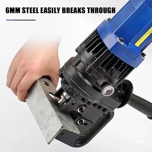 1600W 110V Electric Hydraulic Hole Puncher Φ0.33-0.81" Punching Machine Hydraulic Hole Punching Tool with 5 Sets Dies for Steel Plate Iron Plate Copper Aluminum Plate Angle Steel