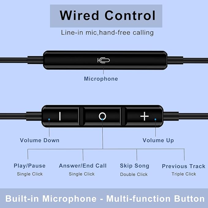 2 Pack of USB C Headphones for iPhone 16/16 Pro/16 Plus/16 Pro Max/15/15 Plus/15 Pro/15 Pro Max,Black USB Type C Earphones HiFi Stere, Black Wired Earbuds with Microphone & Volume Control