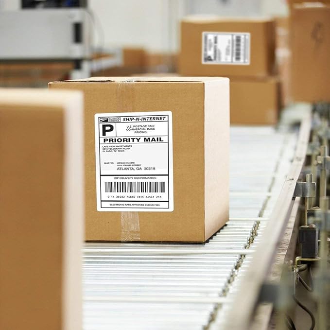 Shipping Labels with Rounded Corner, 8.27 x 5.32 Inches Half Sheet Self Adhesive Shipping Address Labels for Laser and Inkjet Printer, 200 Labels