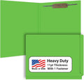 Green File Folders, USA Made, Doctor Stuff, One 2" Bonded Fastener Top Right Position 1, Durable 11pt, Reinforced End Tab File Folders with Prong, Medical Charts/Patient Chart, 50/Box