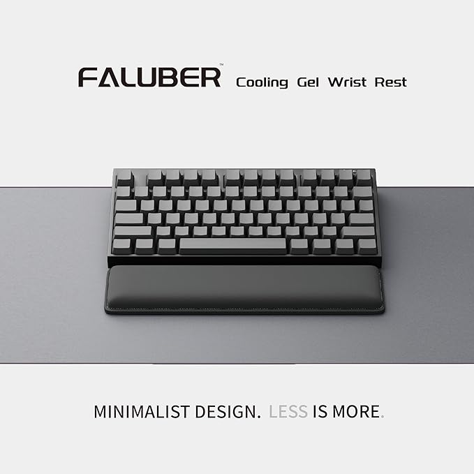 Faluber Cooling Gel Wrist Rest, 12.5-inch Length for Compact Keyboard, Memory Foam Palm Rest with Non-Slip Footpad, Ergonomic Design, Stain Resistant, PC Accessory Gaming Gear (Small-Compact)