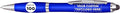 DISCOUNT PROMOS Custom Plastic Stylus Pens Set of 100, Personalized Bulk Pack - Black Ink, Great for Office, School, Business, Tradeshows, Events - Blue