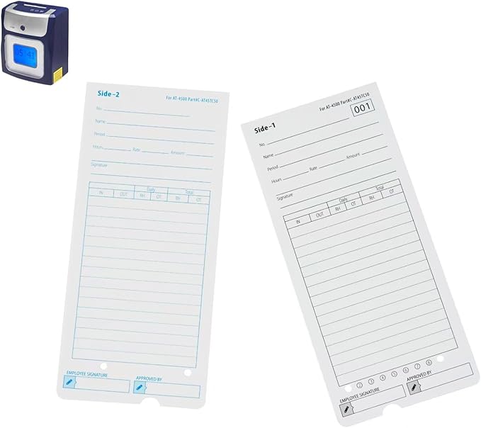 300 Time Cards AT-4500 Time Cards 6-Packs of 50ea (with separate box)