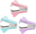 ZZTX 3 Pack Staple Remover Staple Puller Removal Tool for Home, School, Office (Pink, Blue, Purple)