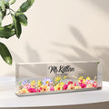 Personalized Desk Name Plate, Personalized Office Gift, Office Name Plaque for Desk, Office Floral Decor for Women (Flower Bush 1)