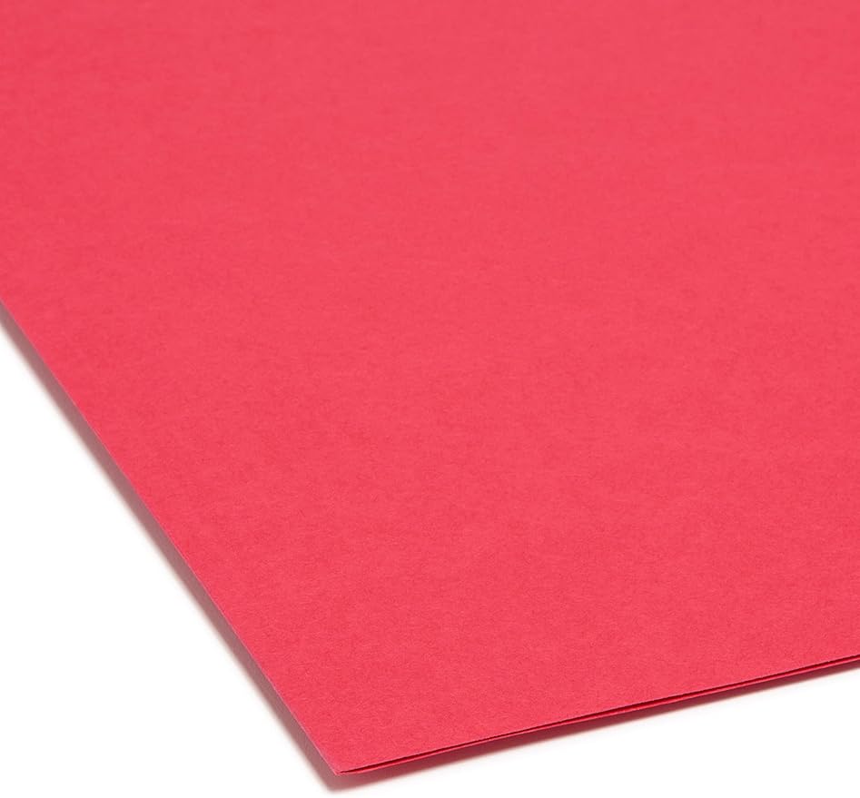 Smead File Folder, Reinforced 1/3-Cut Tab, Legal Size, Red, 100 per Box (17734)