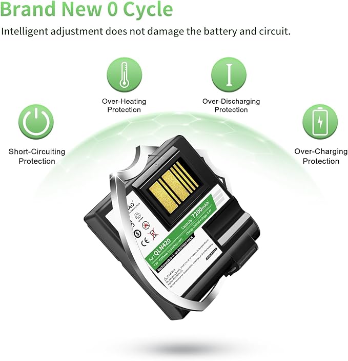 WUHAO QLN420 ZQ630 Battery Upgraded 7200mAh for Zebra QLN420 ZQ630 ZQ63-AUWA000-00 ZQ63-ACFAC10-00 Barcode Label Printer Replacement Battery P1050667-016 BTRY-MPP-68MA1-01