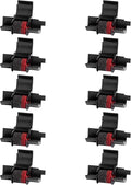 10 Pack IR40T IR-40T Compatible with Calculator Ink Roller Ribbon Replacement for P23-dhv CP13 Replacement for Sharp EL-1750V CP-13 MP-12D EL-1801V HR-100TM HR-170RC Printer, Black and Red