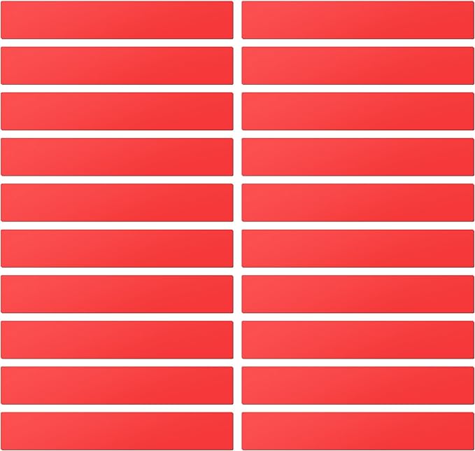 LLPT Dry Erase Magnetic Label Strips 20 Pack 1" x 12" Blank Reusable Writable Magnet Stickers for Organizing Labeling on Fridge Whiteboard Crafts and More Metallic Surfaces Red(DMS11220RD)