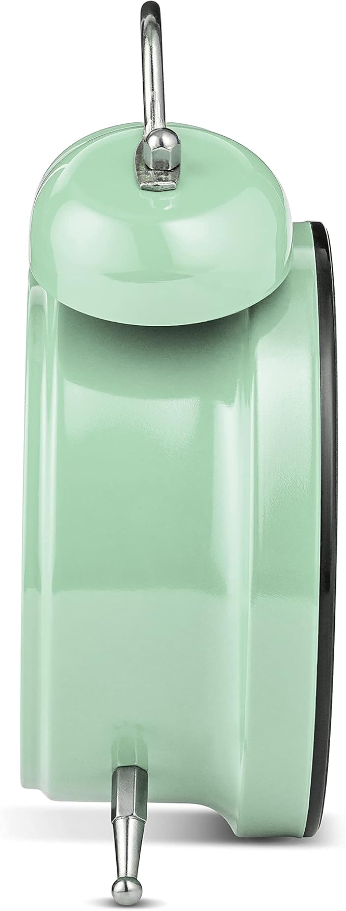 Bernhard Products Analog Alarm Clock 4" Twin Bell Green Silent Non-Ticking Quartz Battery Operated Extra Loud with Backlight for Bedside Table Vintage Retro Style, Decorative Desk Clocks (Pistachio)