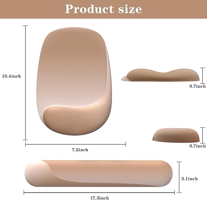 Wrist Rest for Keyboard and Mouse, Ergonomic Gel Computer Keyboard Wrist Rest with Memory Foam, Keyboard Wrist Support Pad for Long Hours of Work, Gaming, Studying-Relieve Wrist Pain