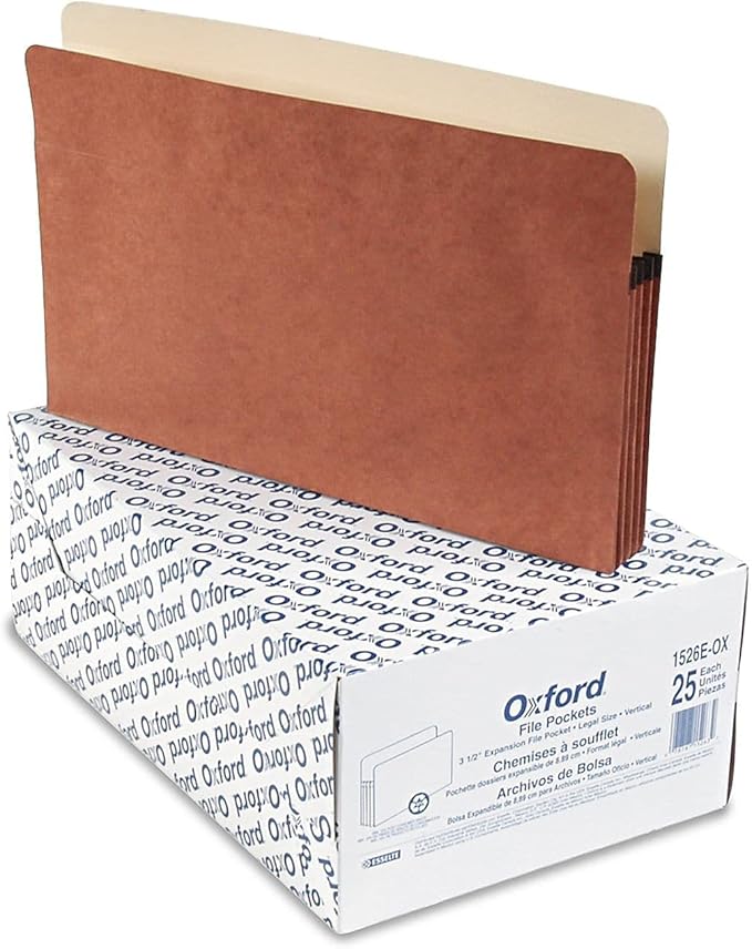 Pendaflex File Pocket, 3-1/2-Inch Expansion, Legal Size, 25 per Box (1526E-OX)