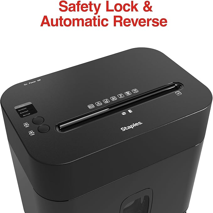 Staples 12-Sheet Micro-Cut Shredder – Compact High-Security Shredder for Home & Office, Destroys Paper & Credit Cards