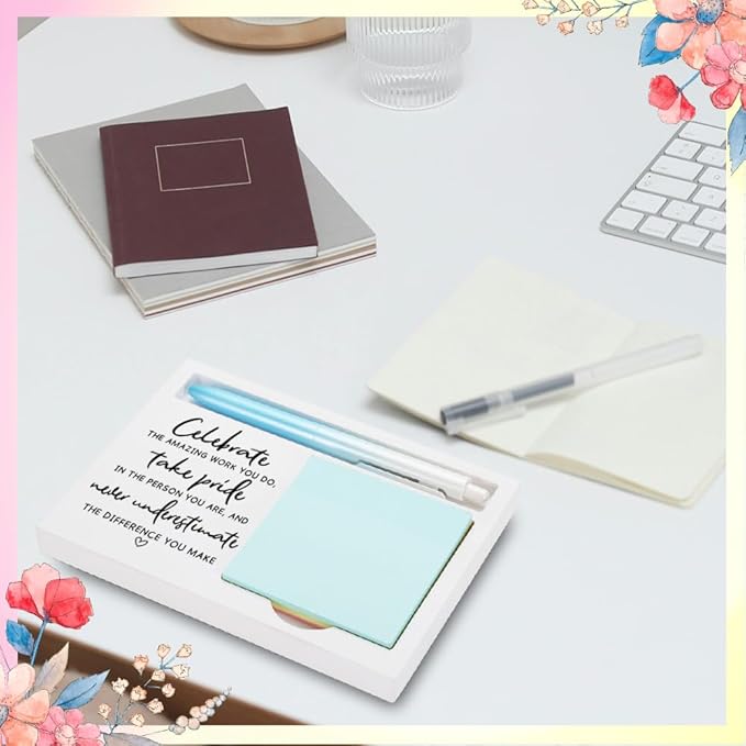 FOUGSTA Self - Pride Appreciation Gift, Motivational Gift for Colleagues in Their Roles, Encouraging Gift for Friends Celebrating Self - Worth, Wooden Sticky Note Holder, 16.5 x 12 x 1.5 cm, XXW24