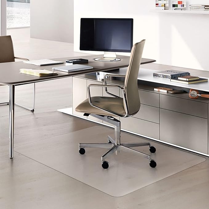 Naturehydro Office Chair Mat for Hardwood Floor - 48" x 48" Easy Glide Computer Desk Chair Floor Mat - Clear Plastic Rolling Chair Mat for Office & Home BPA and Phthalates Free (Square)