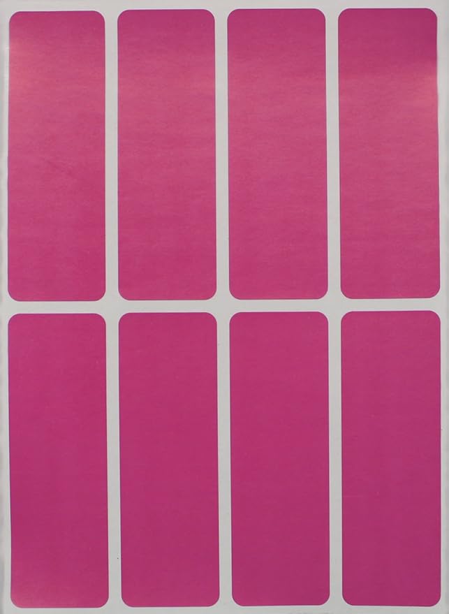 Rectangular Sticker Labels 3x1 inch (75mm x 25mm) Pink Labeling Sticker Sheets 864 - Pack by Royal Green
