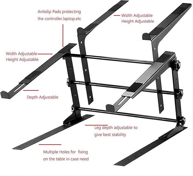 STRONG HOLD SH-LS27 Controller Stand, DJ Laptop Stand Height Adjustable Width Adjustable