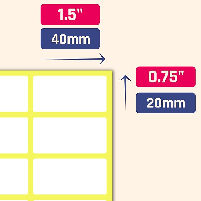 1500 Pack, 1.5" x 0.75" - Blank White Labels Stickers to Write On, Stick On Adhesive Sticky Labels