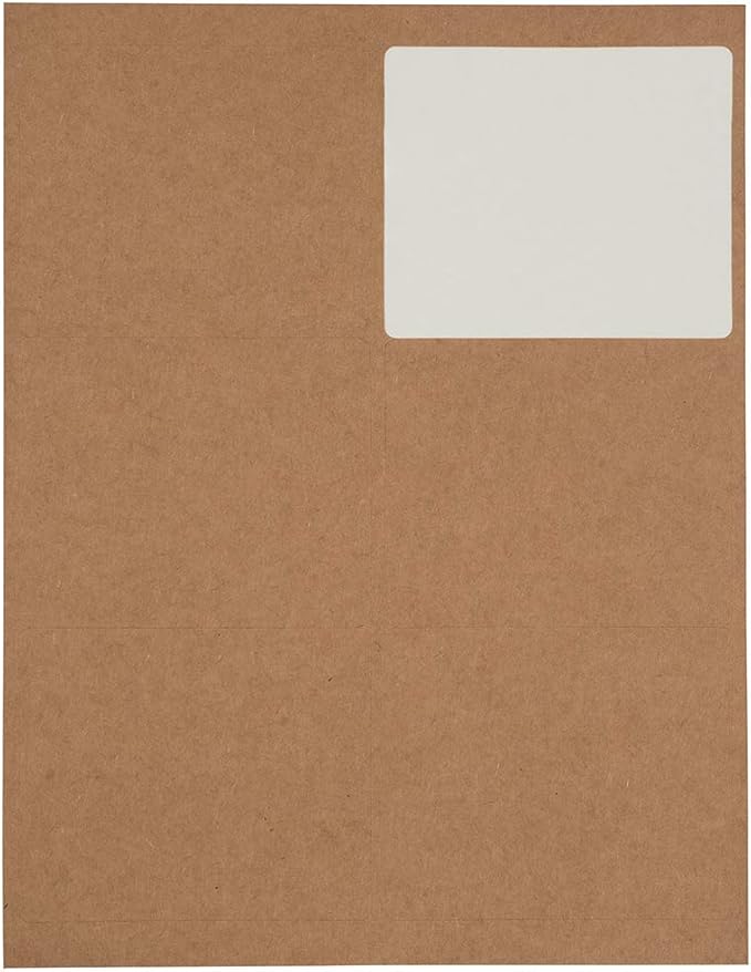 JAM PAPER Shipping Address Labels - Large - 3 1/3 x 4 - Brown Kraft - 120/Pack