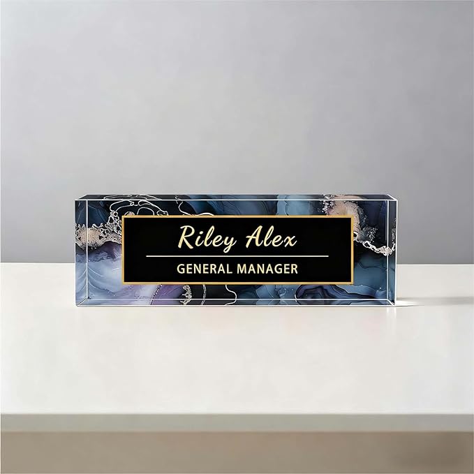 Desk Name Plate Personalized, Office Decor Cute Desk Accessories for Employee Appreciation Gifts Office Gifts for Boss, Teacher (S4)