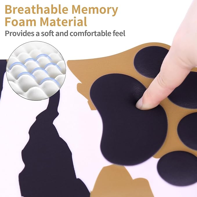 L-SPOUTTO Ergonomic Mouse Pad with Wrist Rest,Cute Cat Paw Mousepad Wrist Support,Comfortable Massage Design Computer Pain Relief Mouse Pad with Non-Slip PU Base for Desk Laptop Gaming,Tortoiseshell