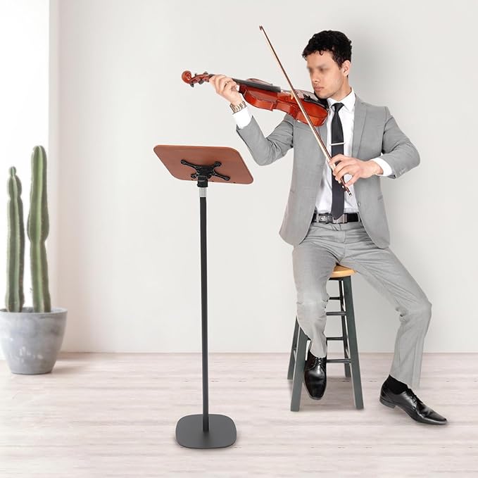 Sheet Music Stand & Desktop Book Stand, Music Book Holder Stand,Wooden Portable Sheet Music Table Stand Height Adjustable from 31.5-66.9in with Book Stand Support