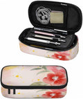 Watercolor Flowers Pencil Holder Bag Flower Plants Beautiful Pencil Case College Office School for Teens Boy Girl