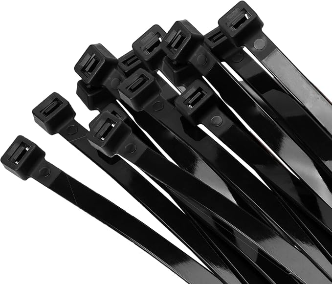 12 inch Black Zip Ties Heavy Duty 400 PCS, 250 LBS Ultra Exclusive Strong Plastic Wire Ties, Large Cable Ties Extra Long Tie Wraps, Indoor and Outdoor UV Resistant