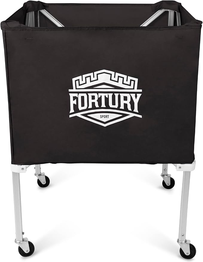 Portable Volleyball Cart on Wheels Ball Cart Collapsible Volleyball Ball Cart Garage Ball Storage (Black)