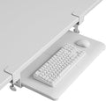 BONTEC KMT01-PJ Under Desk Keyboard Tray, Pull-Out Keyboard & Mouse Platform with C-Clamp, 20 x 11.8 in Space-Saving Ergonomic Slide-Out Drawer, White