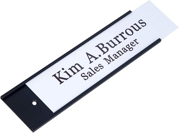 Personalized Office Name Plates Aluminum Hot Printing Custom Office Wall or Desk Name Plates 2" x 8" (Input-Texts)