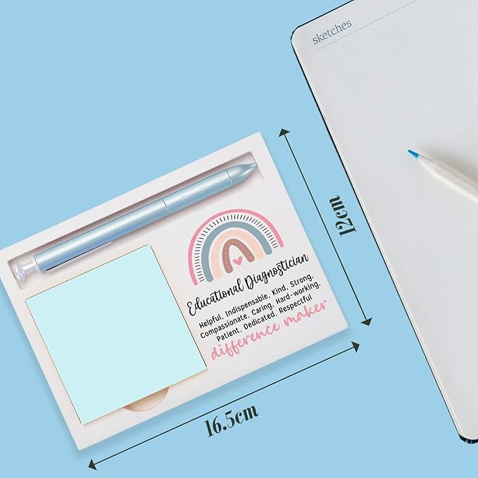 Educational Diagnostician Office Supplies Sticky Note Holder Decor, Educational Diagnostician Thank You Appreciation Gifts for Women Self-Stick Note Pad Holders W2B26