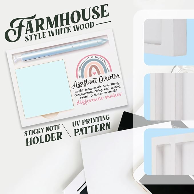 Assistant Director Office Supplies Sticky Note Holder Decor, Assistant Director Thank You Appreciation Gifts for Women Self-Stick Note Pad Holders W2B12