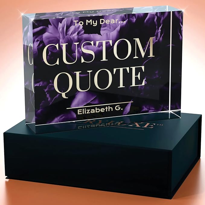 Custom Acrylic Sign Personalized, Custom Desk Name Plate, 18 Styles, (5"x7"), With Gift Box, USA Made by Acryluxe. (Blossom)