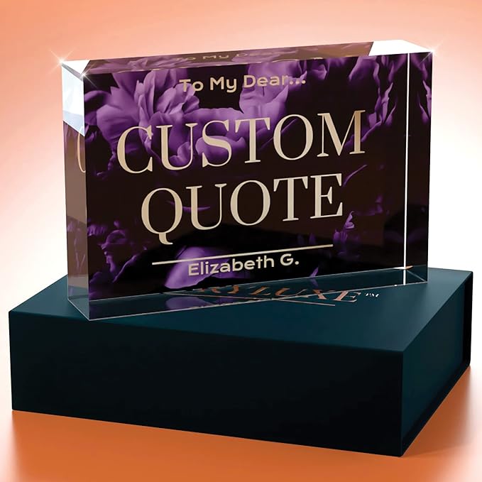 Custom Acrylic Sign Personalized, Custom Desk Name Plate, 18 Styles, (4"x6"), With Gift Box, USA Made by Acryluxe. (Blossom)