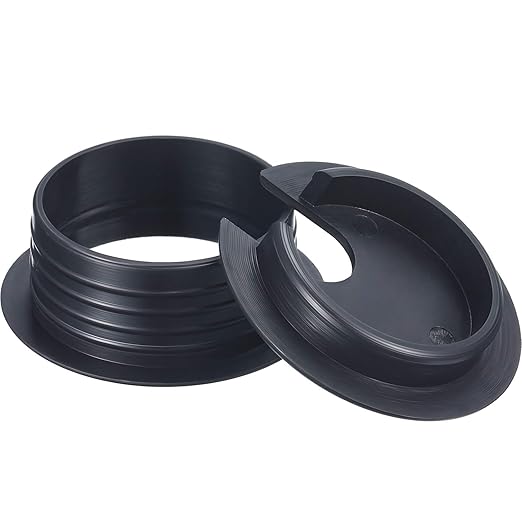 SATINIOR 10 Packs Desk Wire Cord Cable Grommets Cover Plastic PC Desk Cord Organizer Plastic Grommet Hole Cover for Arranging Managing and Hiding Office PC Desktop Cable(1.5 Inch, Black)