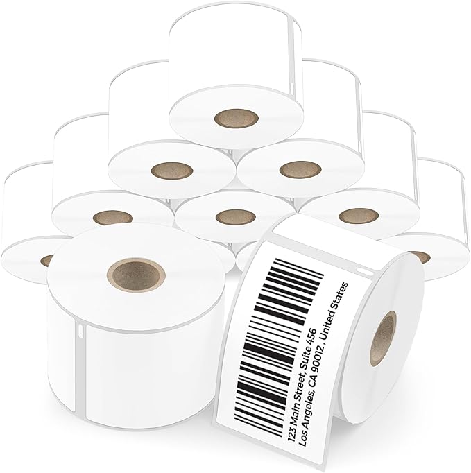 Shipping Labels Compatible with Dymo 30323 – 12 Rolls 2640 Name Badge Labels (2 1/8” x 4”), Direct Thermal Label Fits for Dymo Labelwriter 450, 450 Turbo, 4XL (Not for 550, 5XL)