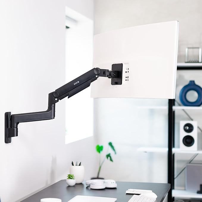 VIVO Premium Ultrawide Monitor Counterbalance Wall Mount for 40 inch Screens up to 44 lbs, Full Motion, Max VESA 100x100, Black, MOUNT-V100E