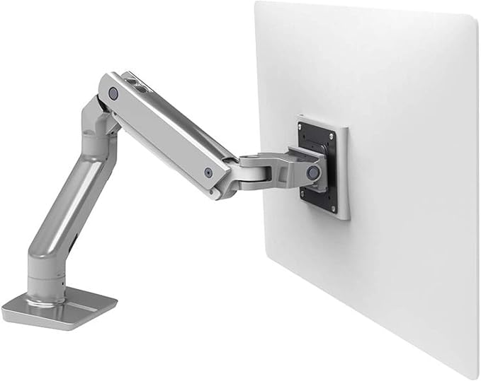 Ergotron – HX Premium Heavy Duty Monitor Arm, Single Monitor VESA Desk Mount – for Flat or Slight Curved Ultrawide Monitors Up to 49 inches, 20 to 42 lbs – Standard Pivot, Polished Aluminum