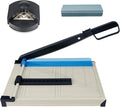 12" Guillotine Paper Cutter and Trimmer with Corner Rounder Cutter & Sharpening Stone,Heavy Duty 16 Sheet Capacity Metal Base for A4,Cardstock,Photo Paper,Office School Craft Use-Updated