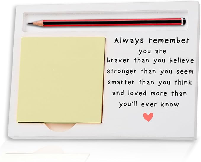 Always Remember You are Braver, Strong, Smarter, Loved, Motivational Inspiration Gift for Her, Friends Sister Daughter Nurse Colleagues Work Friend Son Self-Stick Note Pad Holders ZBA12
